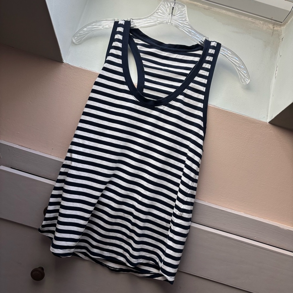 lululemon athletica Black and White Striped Tank Top